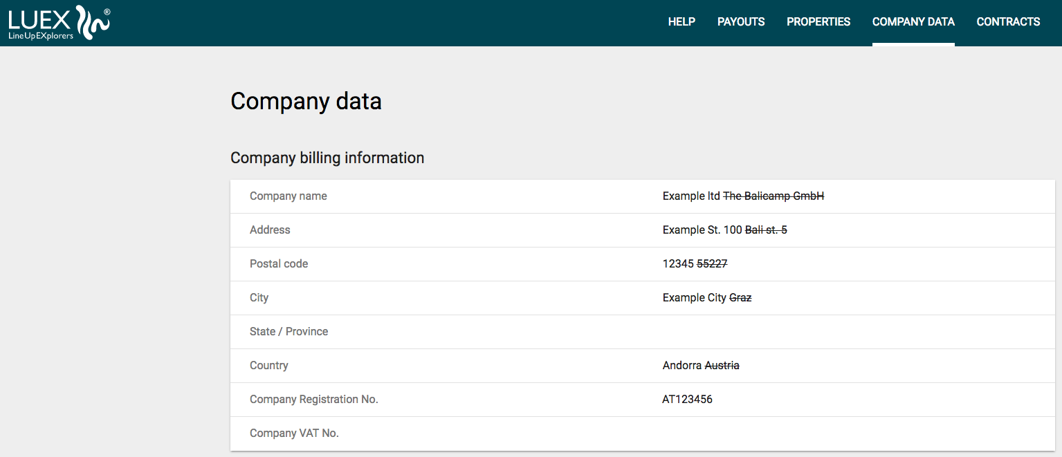 Edit your company data online Edit your company data online