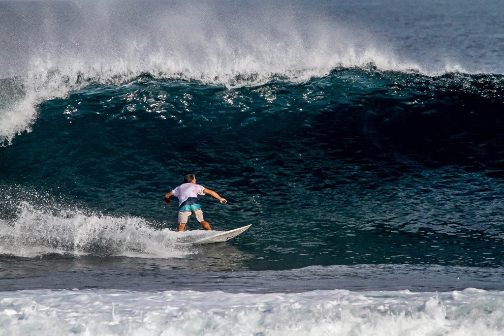 Ujung Bocur in Krui is a dream for goofy footers and backdoor surfing with sets reaching double and triple overhead.